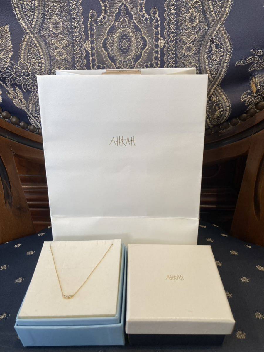 新品 正規品 AHKAH アーカー ネックレス トレスダリア 0.10カラット ダイヤモンド 箱紙袋リボン プレゼント ギフト 
