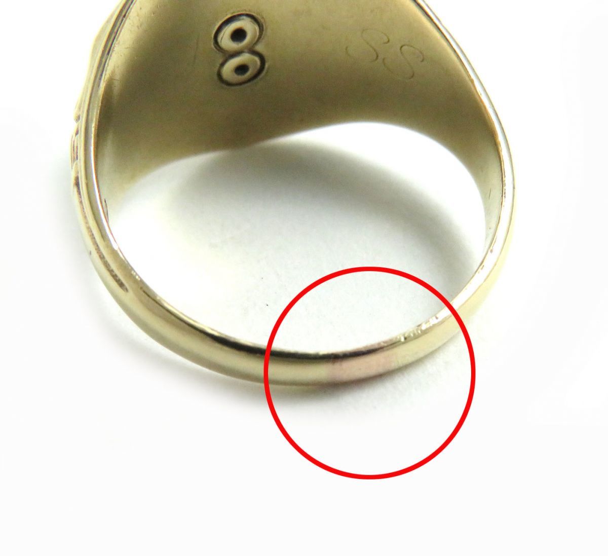 美品△ジャスティンズ ヴィンテージ 1970年 ノーウォーク大学 カレッジリング 指輪 10K ゴールド×ネイビー系 総重量:6.6g 14号相当 メンズ_画像8
