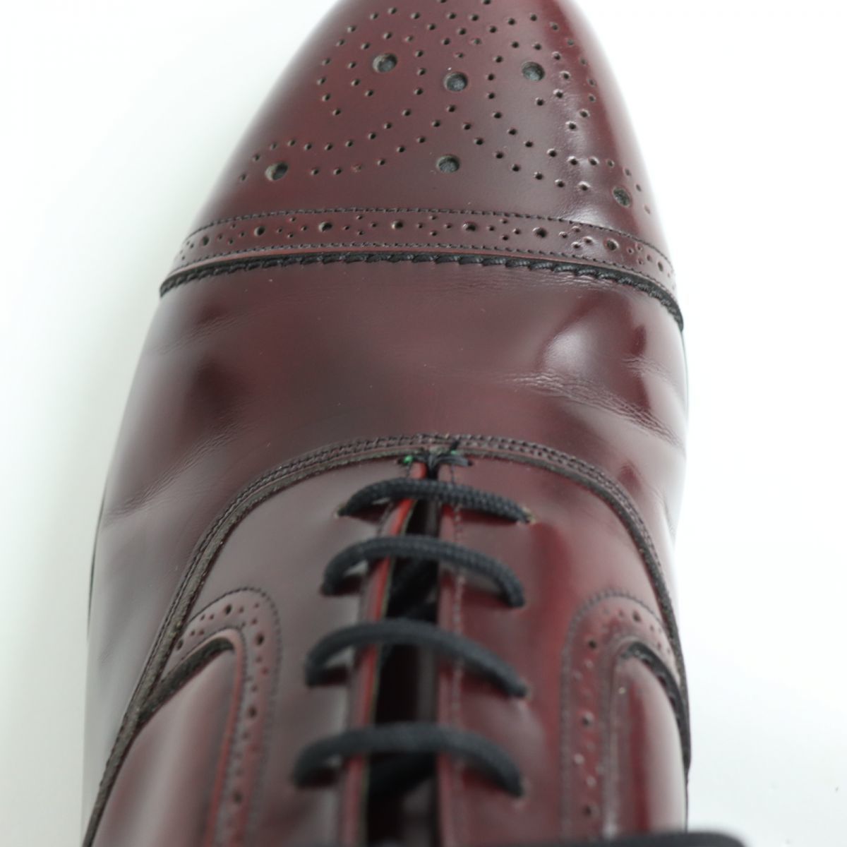 未使用△FLORSHEIM IMPERIAL フローシャイム インペリアル キャップトゥ セミブローグ レザー シューズ 赤茶色系 8 3E メンズ_画像10