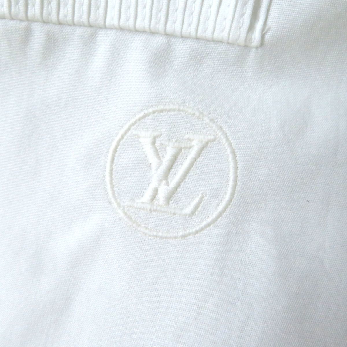  ultimate beautiful goods * regular goods 21AW Italy made LOUIS VUITTON Louis Vuitton lady's LV Circle embroidery long sleeve shirt | blouse white 38