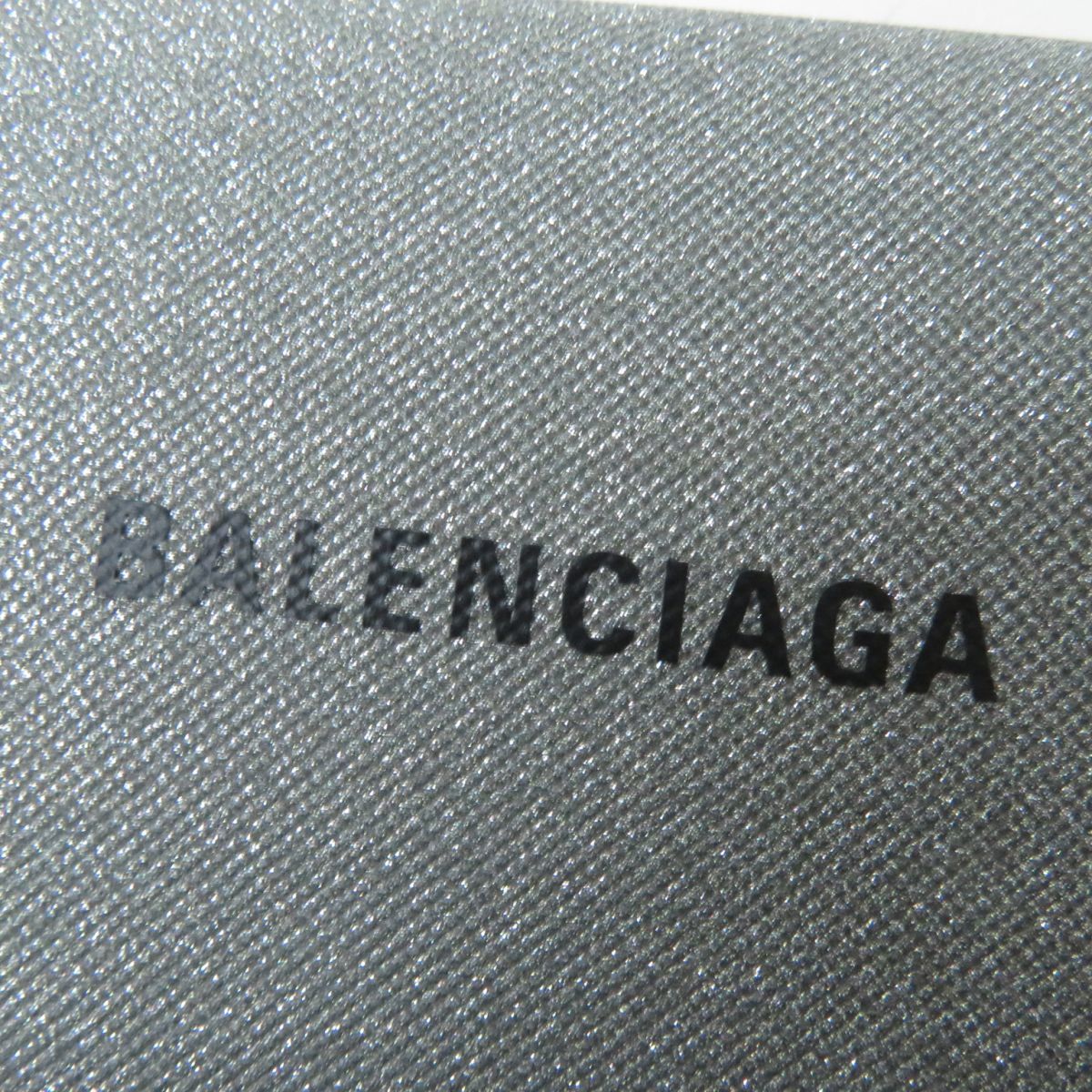 未使用品☆BALENCIAGA バレンシアガ 593813 エブリデイ CASH 三つ折り財布/コンパクトウォレット グリッター SV 箱・保管袋付_画像9