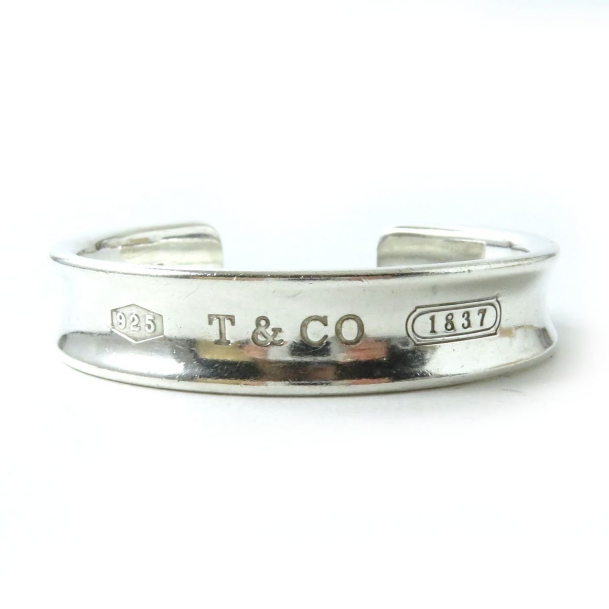 上品なファッション 良品◎シンプル Tiffany&Co. ティファニー 1837 ナロー バングル ブレスレット シルバー SV925 レディース 重量:39.5g バングル