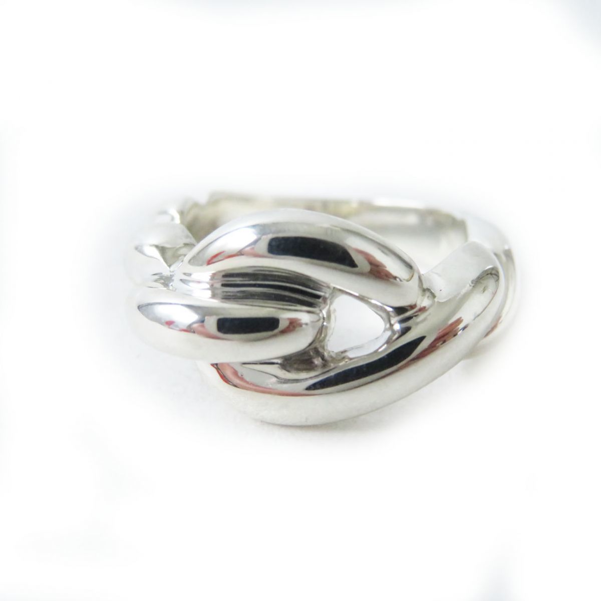  прекрасный товар *HERMES Hermes Vintage женский toru Sard кручение кольцо кольцо 925 серебряный 10 номер масса :6.9g коробка * с футляром 