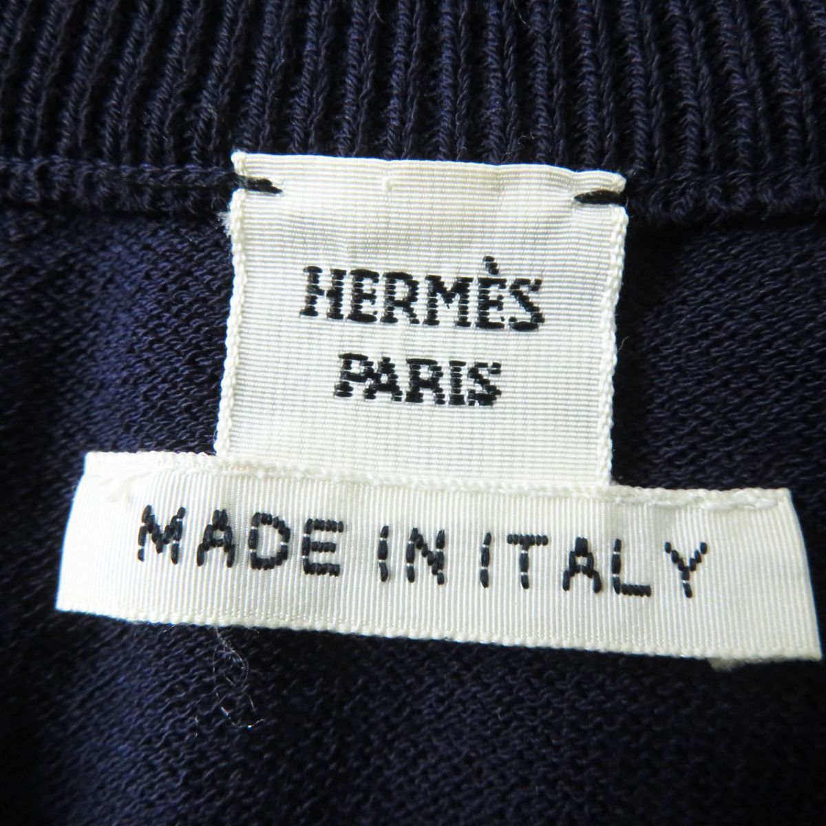  прекрасный товар * стандартный товар Италия производства 17AW HERMES Hermes женский шерсть 100% длинный рукав V шея вязаный One-piece лиловый фиолетовый одноцветный 34 простой *