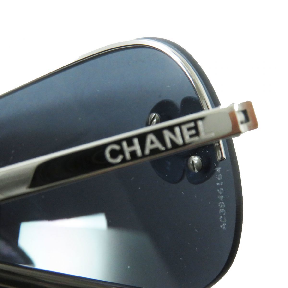 美品◎イタリア製 CHANEL シャネル 4135 レディース カメリア付き サングラス／アイウェア ブラック×シルバー 62□15 120 ケース付き_画像7