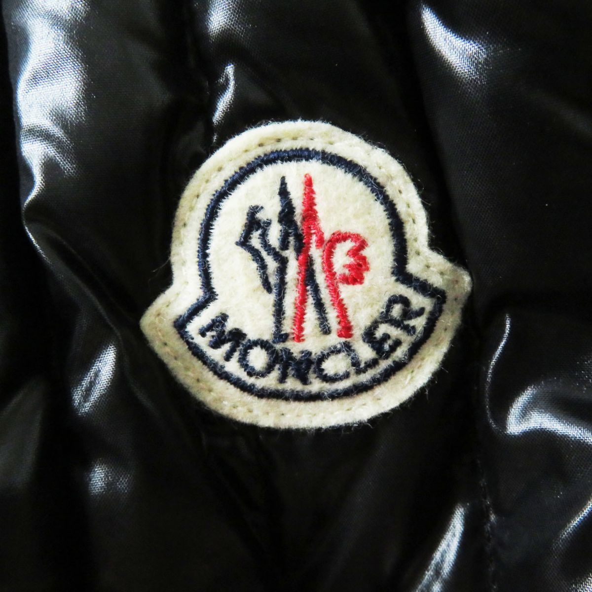 未使用品◎19年 MONCLER モンクレール FLAMANT レディース ワッペン付き ライダース風 ダウンジャケット ブラック 4 タグ付き 大きいサイズ_画像6