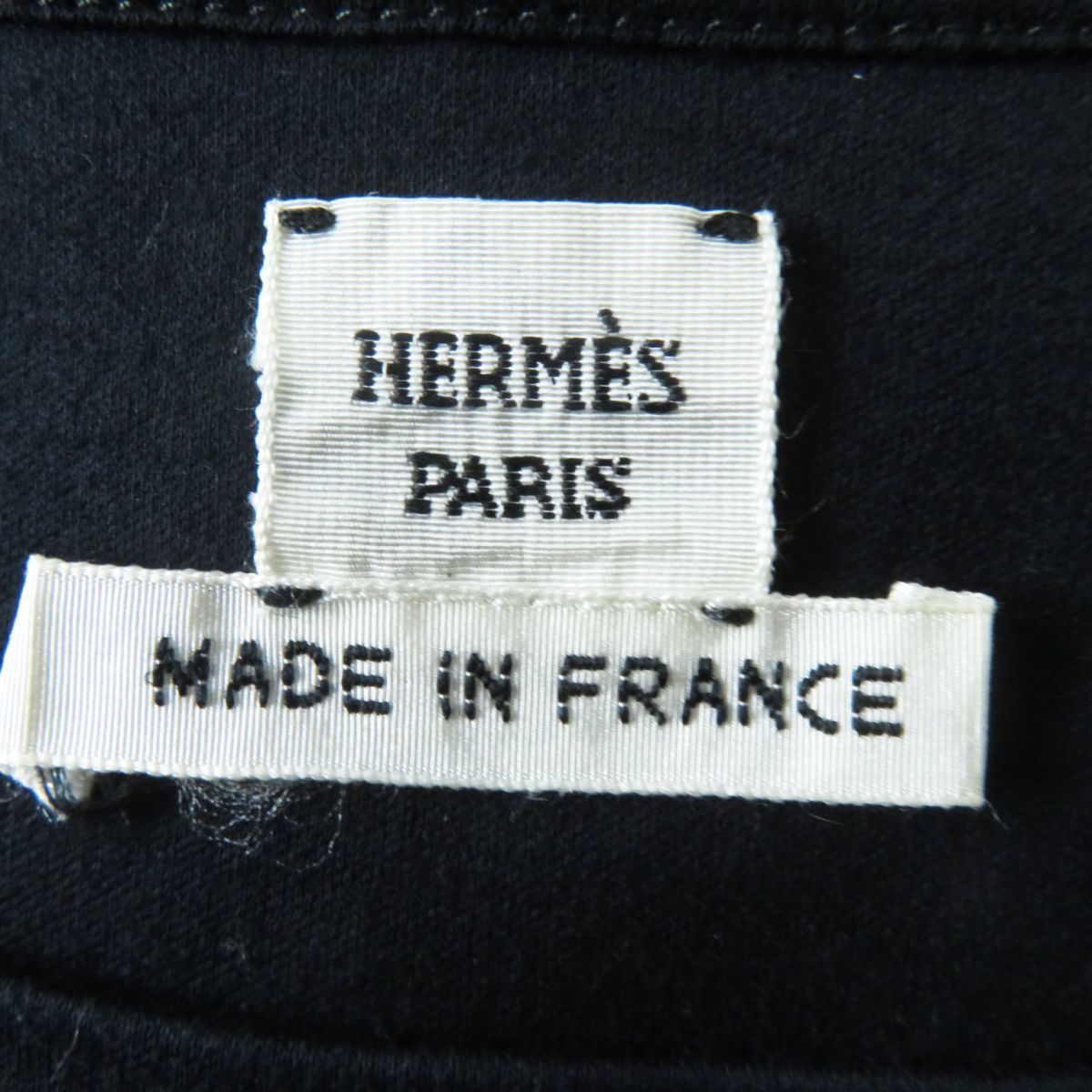 極美品◎正規品 フランス製 HERMES エルメス 2018年 レディース 刺繍入りポケット付 半袖 カットソー／Tシャツ コットン100％ ブラック 34_画像5