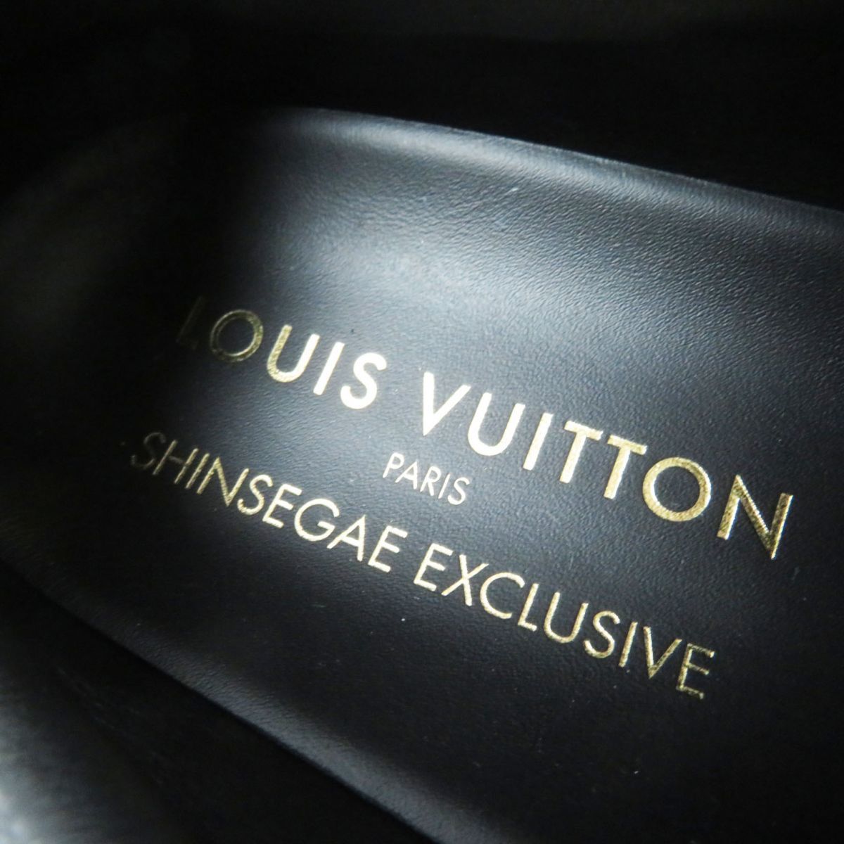 未使用品◎イタリア製 LOUIS VUITTON SHINSEGAE EXCLUSIVE レディース ビジュー付き レザー スニーカー ブラック 黒 36 1/2_画像8