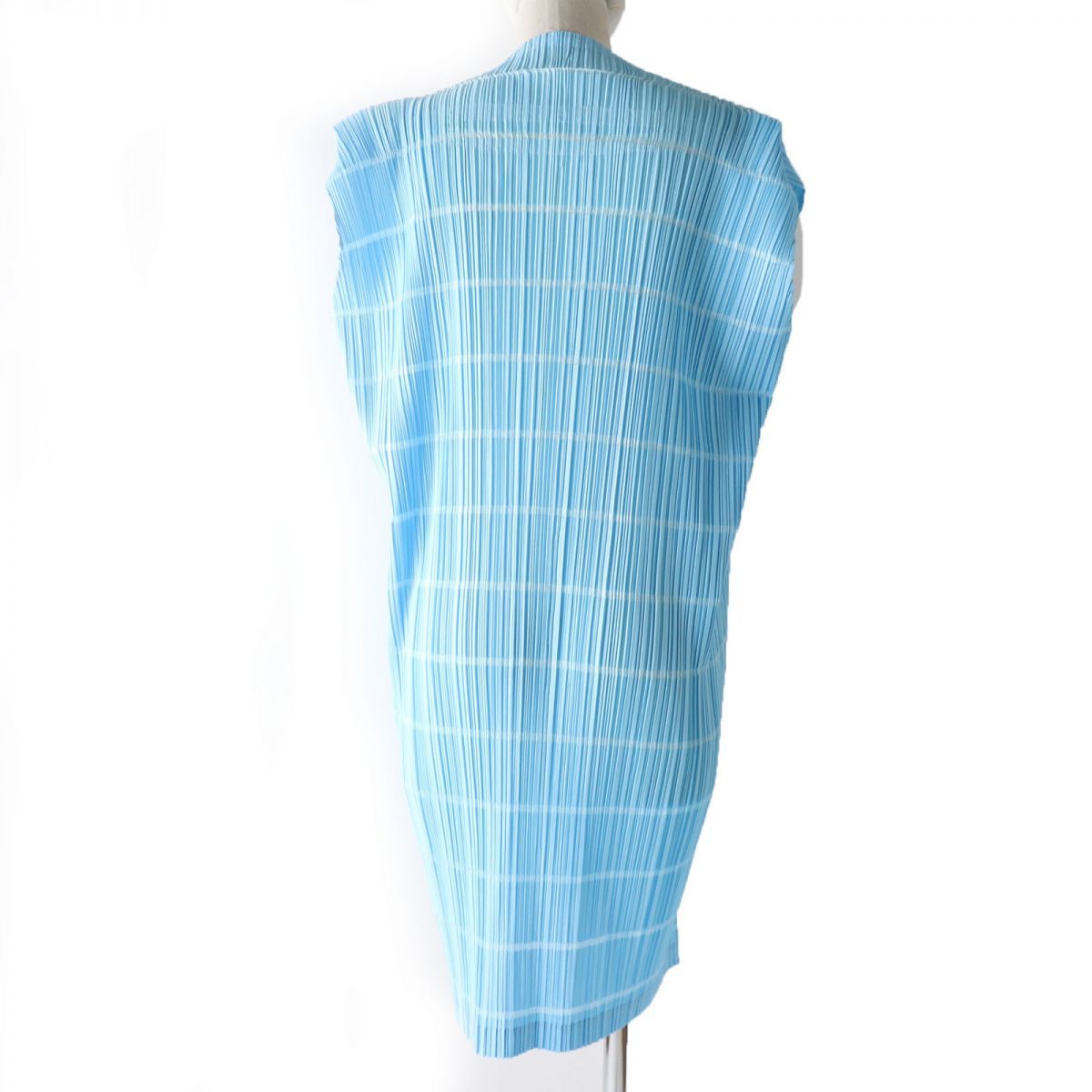  ultimate beautiful goods * regular goods PLEATS PLEASE pleat pulley z Issey Miyake 17SS PP71-JH585 boat neck One-piece light blue 2 made in Japan 