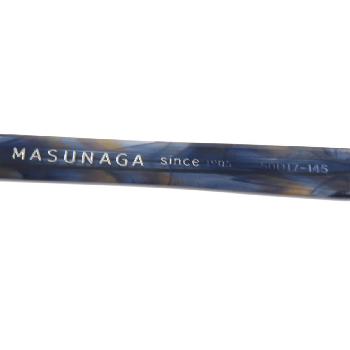 良品▼MASUNAGA since1905 マスナガ 光輝 026 マーブル柄 メガネ/アイウェア 度入り クリアブラウン×クリアネイビー 50□17-145 日本製_画像9