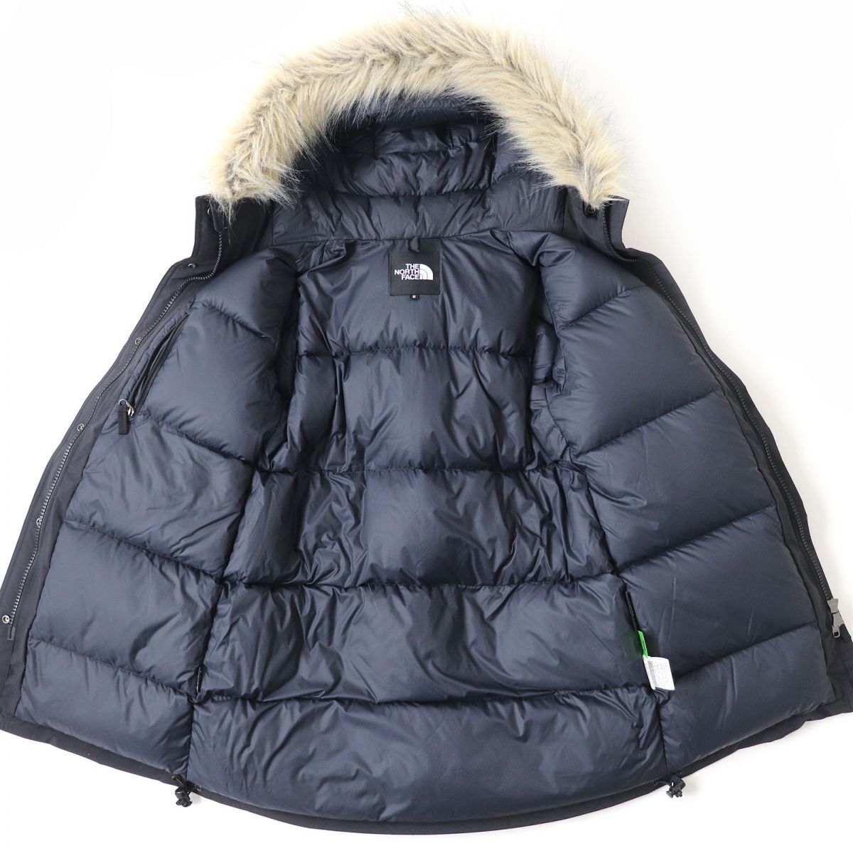 極美△正規品 ノースフェイス NDW92237 ゴアテックス Mountain Down Coat マウンテンダウンコート ファー・フード付 レディース ブラック S_画像4