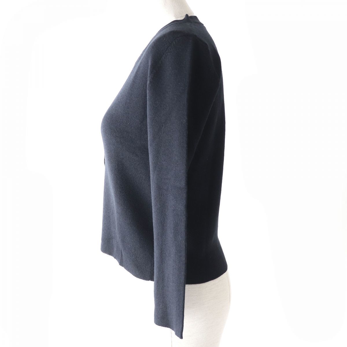  ultimate beautiful goods ^ regular goods PRADA Prada lady's cashmere 70%× silk 30% V neck knitted cardigan black 42 simple design standard popular!