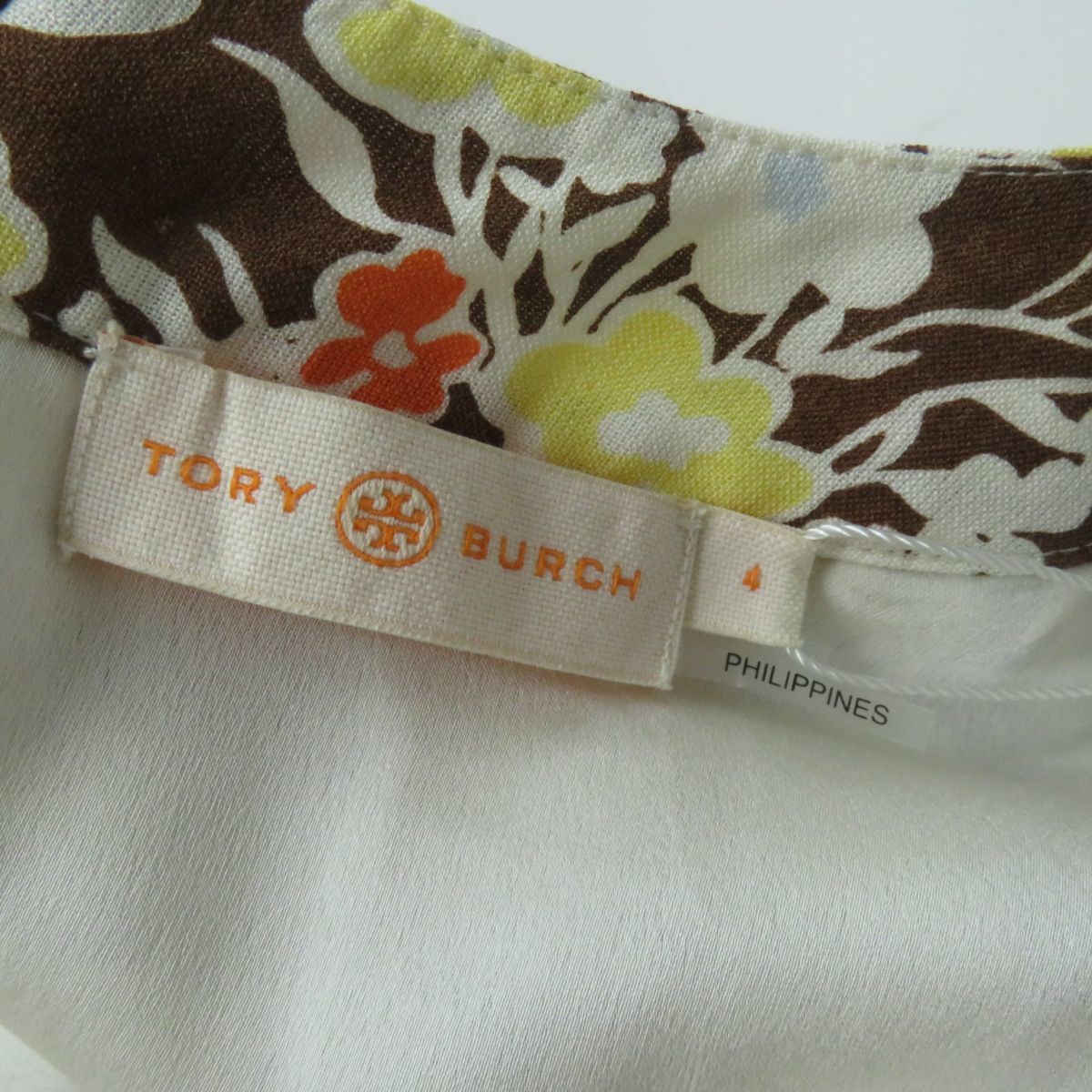 未使用品★正規品 TORY BURCH トリーバーチ 81142 2021年 花柄 プリーツ シルク混 七分袖 ワンピース レディース マルチカラー 4 タグ付き_画像6