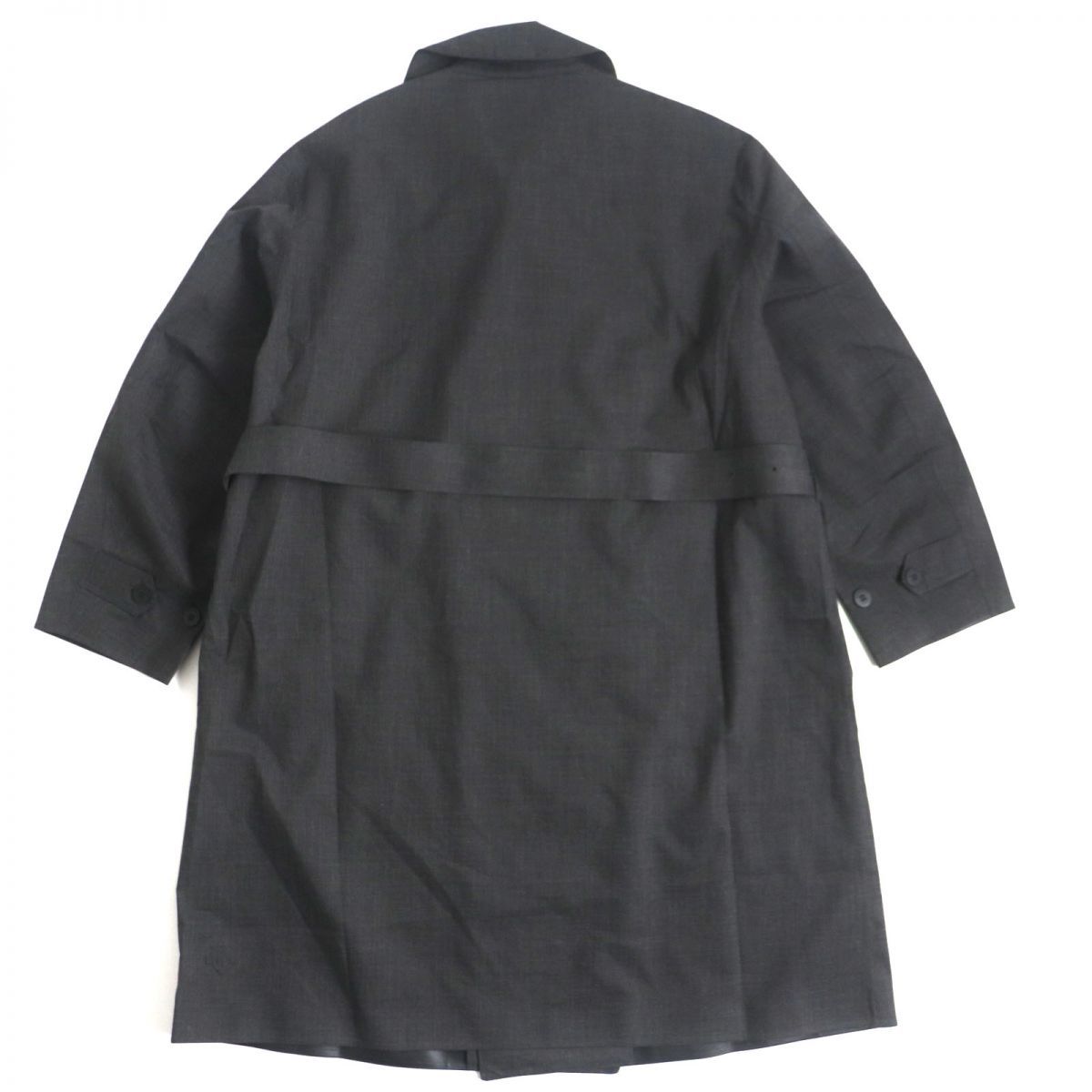 未使用品▼定価61600円 DESCENTE デサントポーズ DLMMJC37 ウールミックス シームテープ トレンチコート グレー L メンズ 正規品 タグ付き_画像3