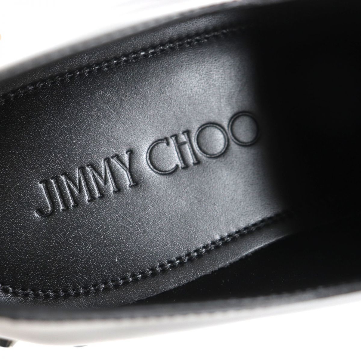 未使用品▼JIMMY CHOO ジミーチュウ STEFAN スタッズ レザーシューズ ブラック×ガンメタリック 41 メンズ イタリア製 箱・保存袋付き_画像6