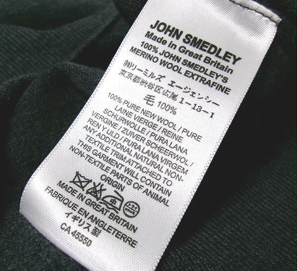 新品★JOHN SMEDLEY ジョンスメドレー★クルーネック ウールニット★S★英国製★チャコール グレー★GERANIUM SWEATER_画像5