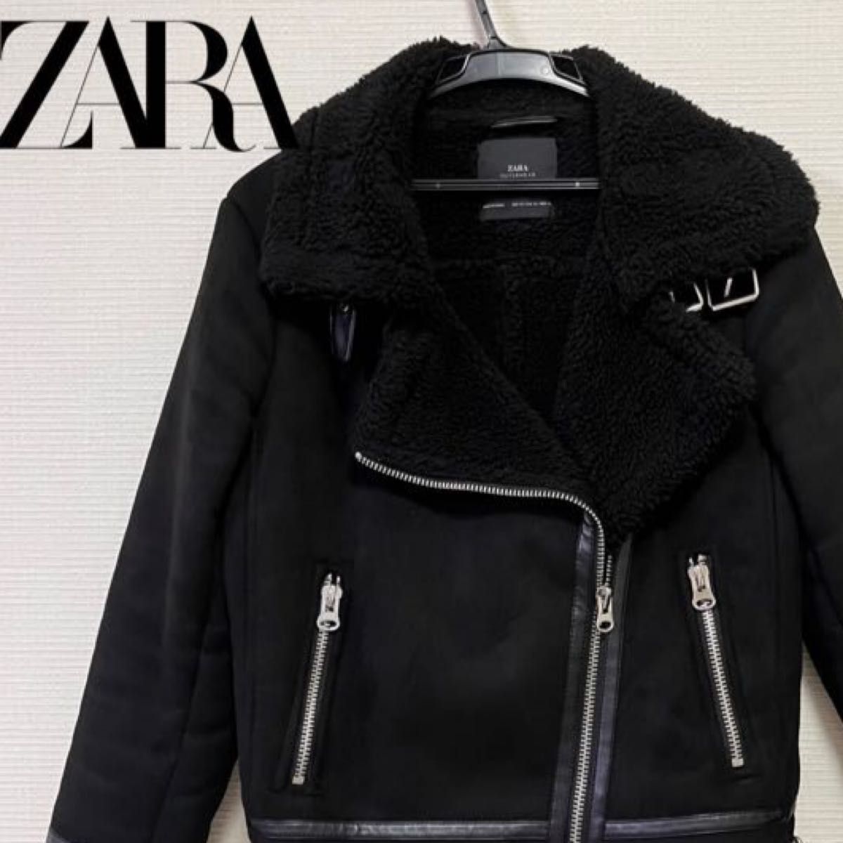 ZARA ムートンライダース ライダースジャケット ボア フェイクムートン　最終値下げ