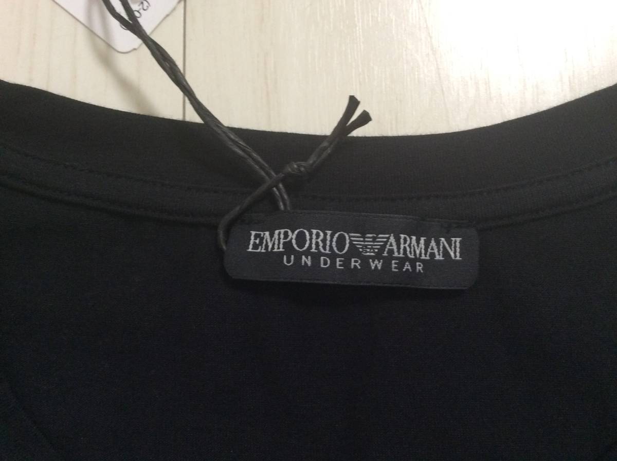 【新品未使用】 定価10780円 EMPORIO ARMANI エンポリオアルマーニ ロングTシャツ XL ブラック アンダーウェア スリムフィット ロンT 黒_画像5