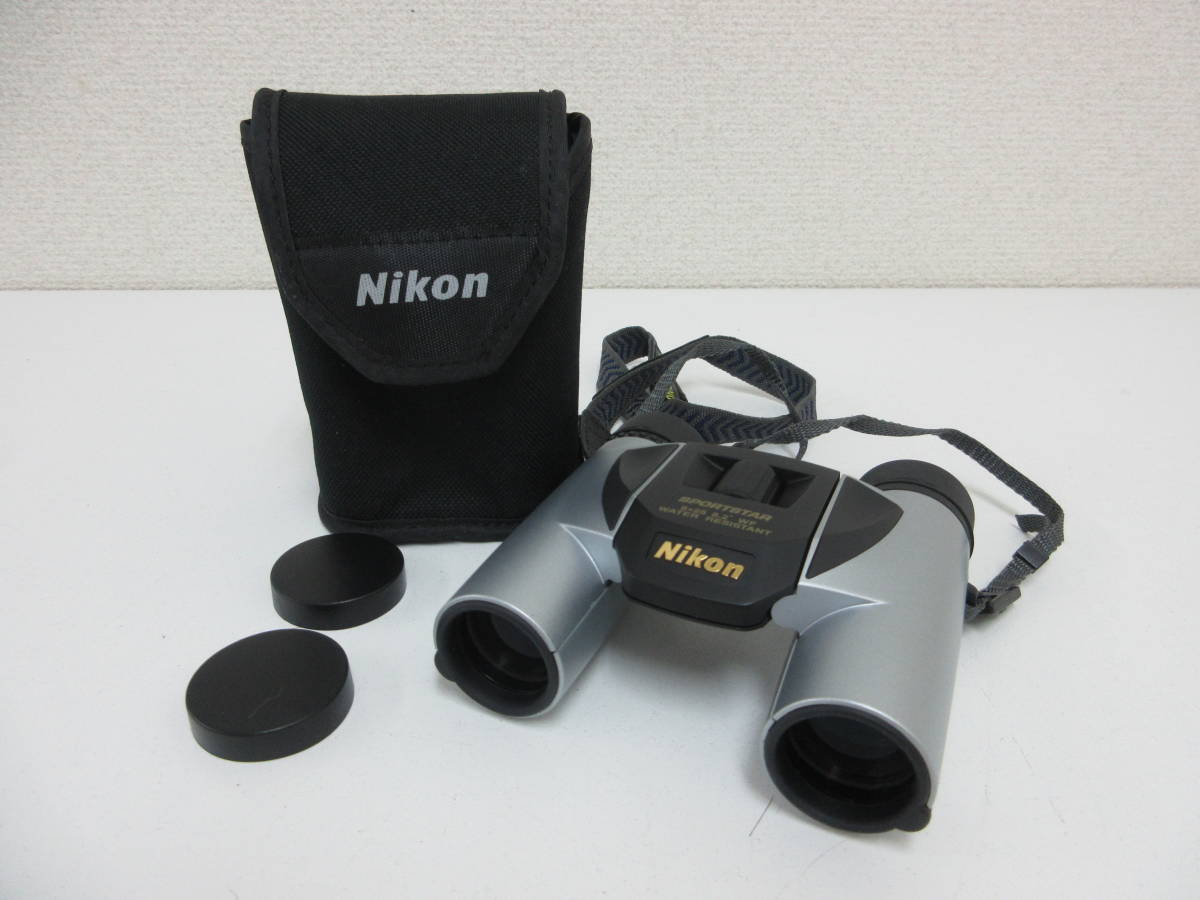 中古 双眼鏡 ニコン Nikon Sportstar スポーツスター 8×25 8.2° WF WATER RESISTANT ソフトケース付き※動作未確認／G_画像1