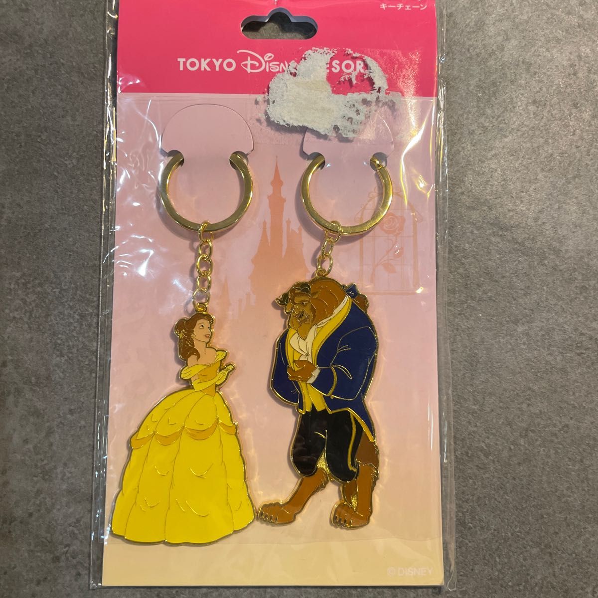 ディズニー　美女と野獣　キーチェーン　キーホルダー　チャーム　DISNEY