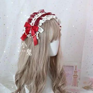  Halloween cosplay red head dress Gothic and Lolita Lolita hair ornament race 