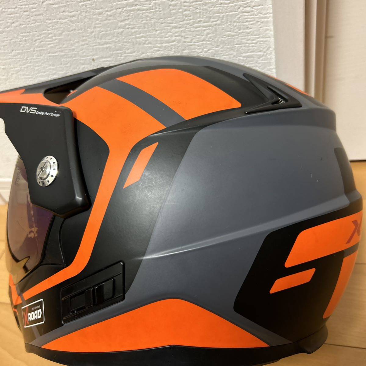WINS X-ROAD FREE RIDE サイズL オレンジ×マッドブラック　オフロードヘルメット　レインボーミラーシールド　ミラーインナーバイザー付き_画像7