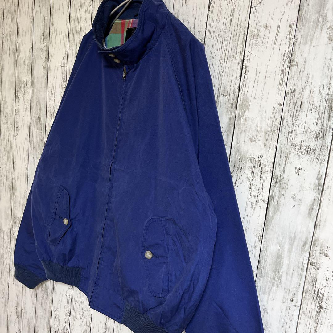 90's Eddie Bauer エディーバウアー G9 ハリントンジャケット ドリズラー スイングトップ 黒タグ 山タグ XL 紺 ネイビー 古着 HTK1953