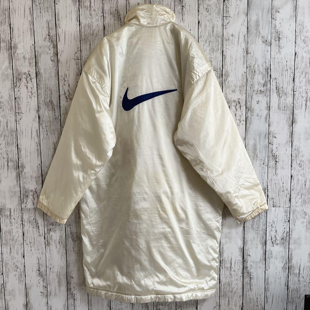 90's NIKE ナイキ 中綿 ベンチコート ホワイトゴールド L ワン 90's NIKE ナイキ 中綿 ベンチコート ホワイトゴールド L ワン