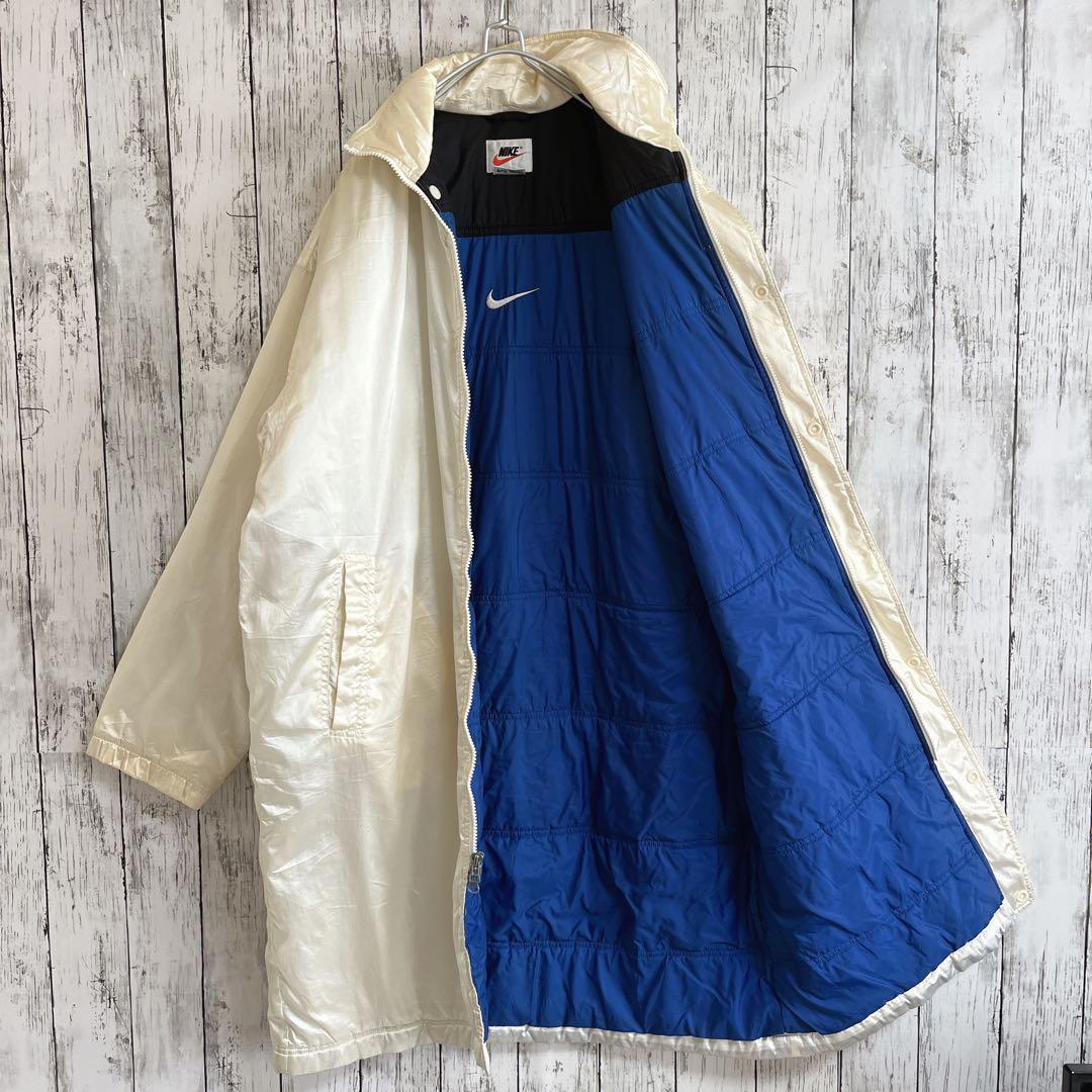 90's NIKE ナイキ 中綿 ベンチコート ホワイトゴールド L ワン 90's NIKE ナイキ 中綿 ベンチコート ホワイトゴールド L ワン
