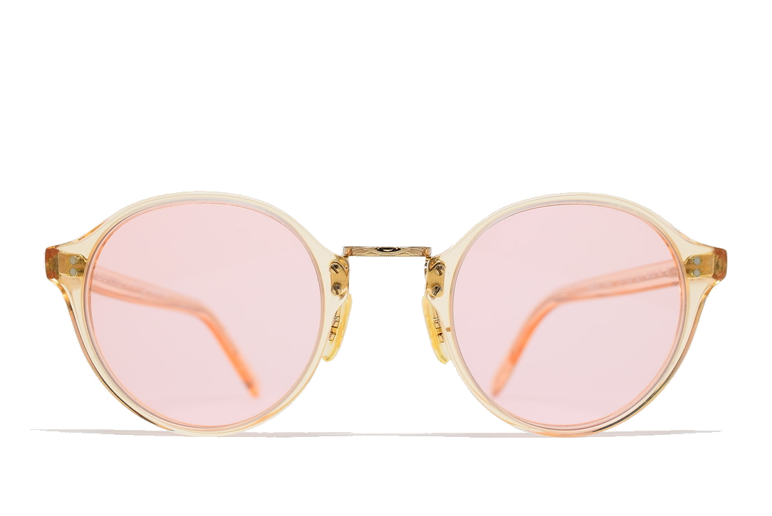 未使用品 OLIVER PEOPLES OP-1955 48-24 調光ガラスレンズ ラウンド サングラス イタリア製 Buff/Pink Photochromic オリバーピープルズ