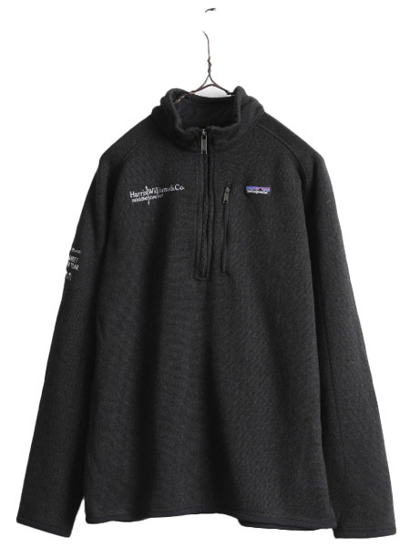 17年製 パタゴニア ベターセーター 1/4 ジップネック メンズ L 古着 Patagonia アウトドア フリース ニット ジャケット プルオーバー 杢 黒