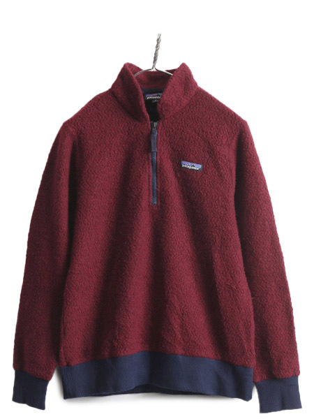 US企画 19年製 パタゴニア ウーリエステル フリース ジャケット ジップネック レディース M 古着 Patagonia アウトドア ジャンパー エンジ_画像1