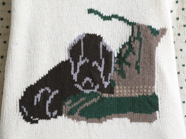 エルエルビーン ノルディック 絵柄 ラム ウール ニット セーター レディース XL / 古著 LLBEAN 犬 ビーンブーツ バーズアイ 大きいサイズ