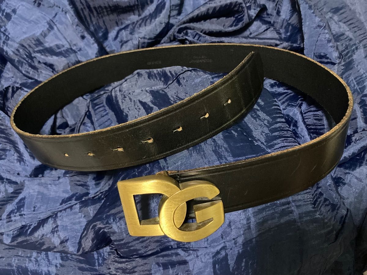 ドルチェアンドガッバーナ ドルガバ D&G レザーベルト イタリア製 革 皮 真鍮 ブラス バックル ベルト ベルトバックル