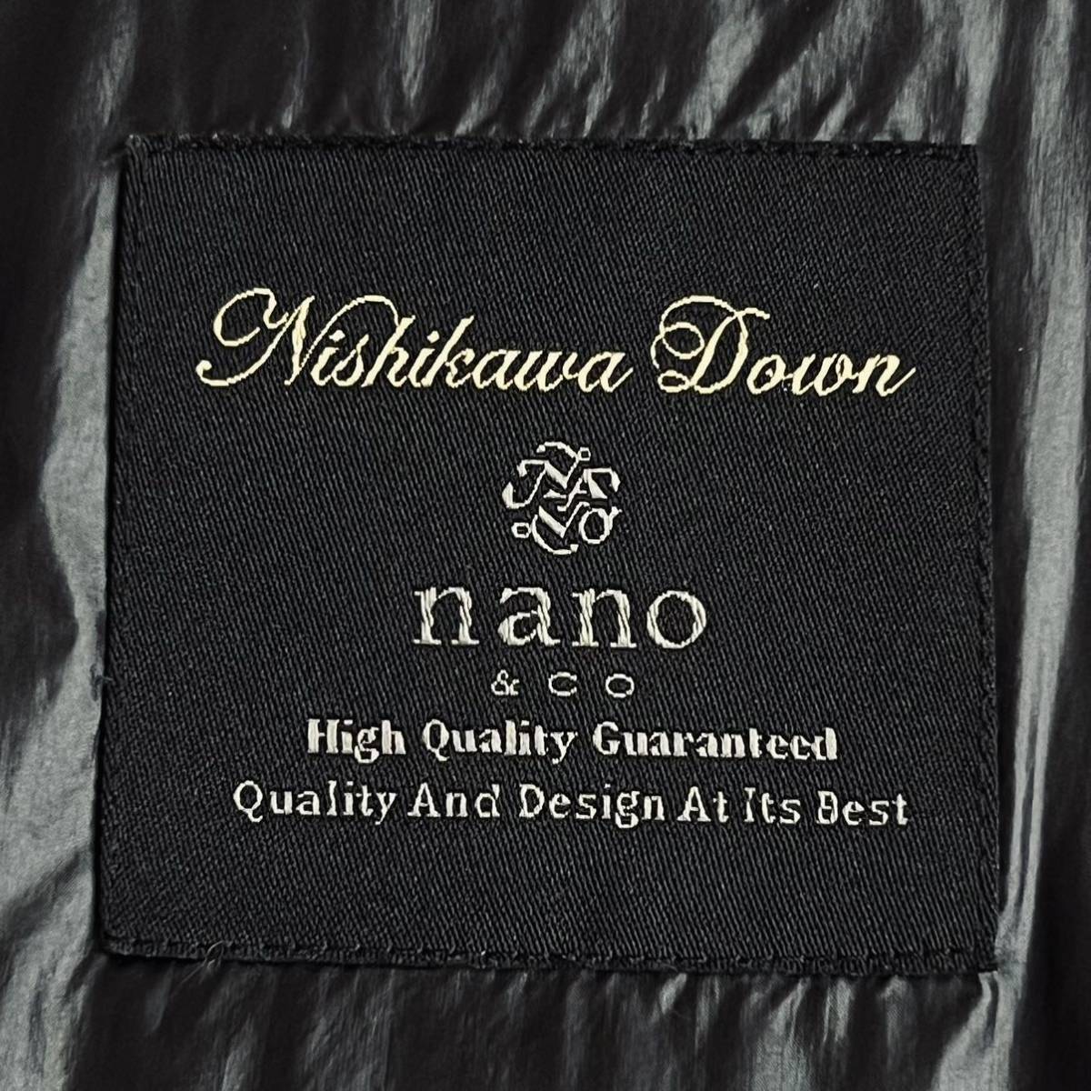 NANO UNIVERSE【美品◎定価3万超】NISHIKAWA 西川 ダウンベスト カグラ 2WAY フード ジップ&ボタン 黒色 ブラック メンズL ナノユニバース_画像2