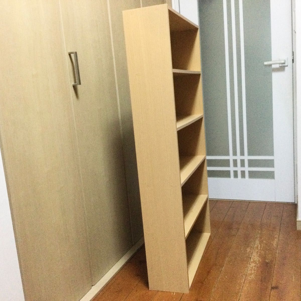 新品　木製本棚　文庫本ラック　大容量　スリム　5段　組立式　
