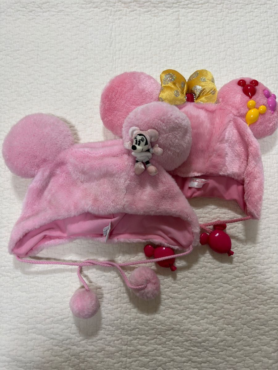 ディズニーファンキャップ ピンクミニーちゃん セット売り ラメ ディズニーファンキャップ ピンクミニーちゃん セット売り ラメ