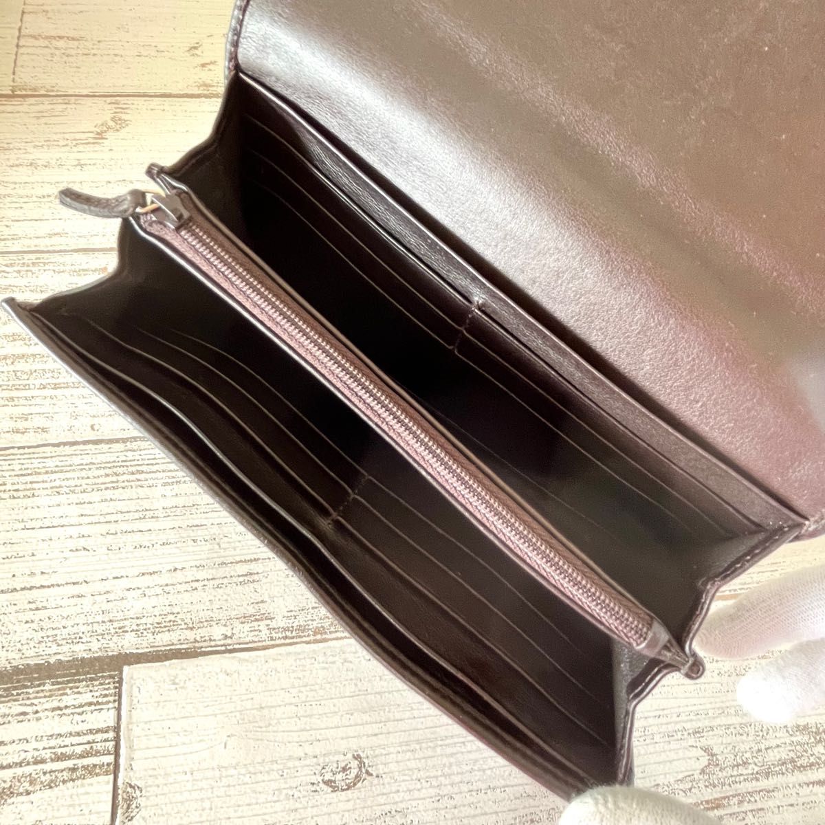 美品 】GUCCI グッチ 長財布 インターロッキング GG レザー 茶色 本革