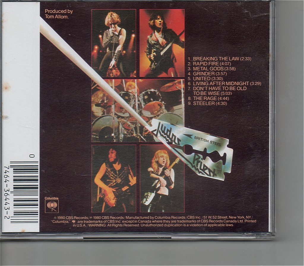 【送料無料】ジューダス・プリースト /Judas Priest - British Steel【超音波洗浄/UV光照射/消磁/etc.】'80sメタル名盤/Metal Godsの画像2