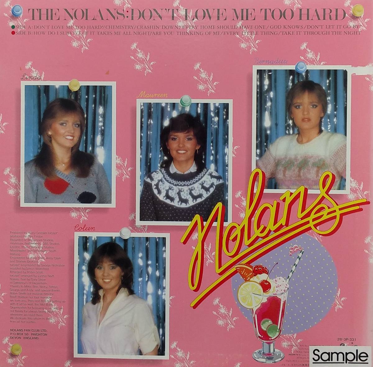 匿名・送料無料！　ノーランズ /The Nolans　LP　「やさしくラブ・ミー／DON'T LOVE ME TOO HARD」