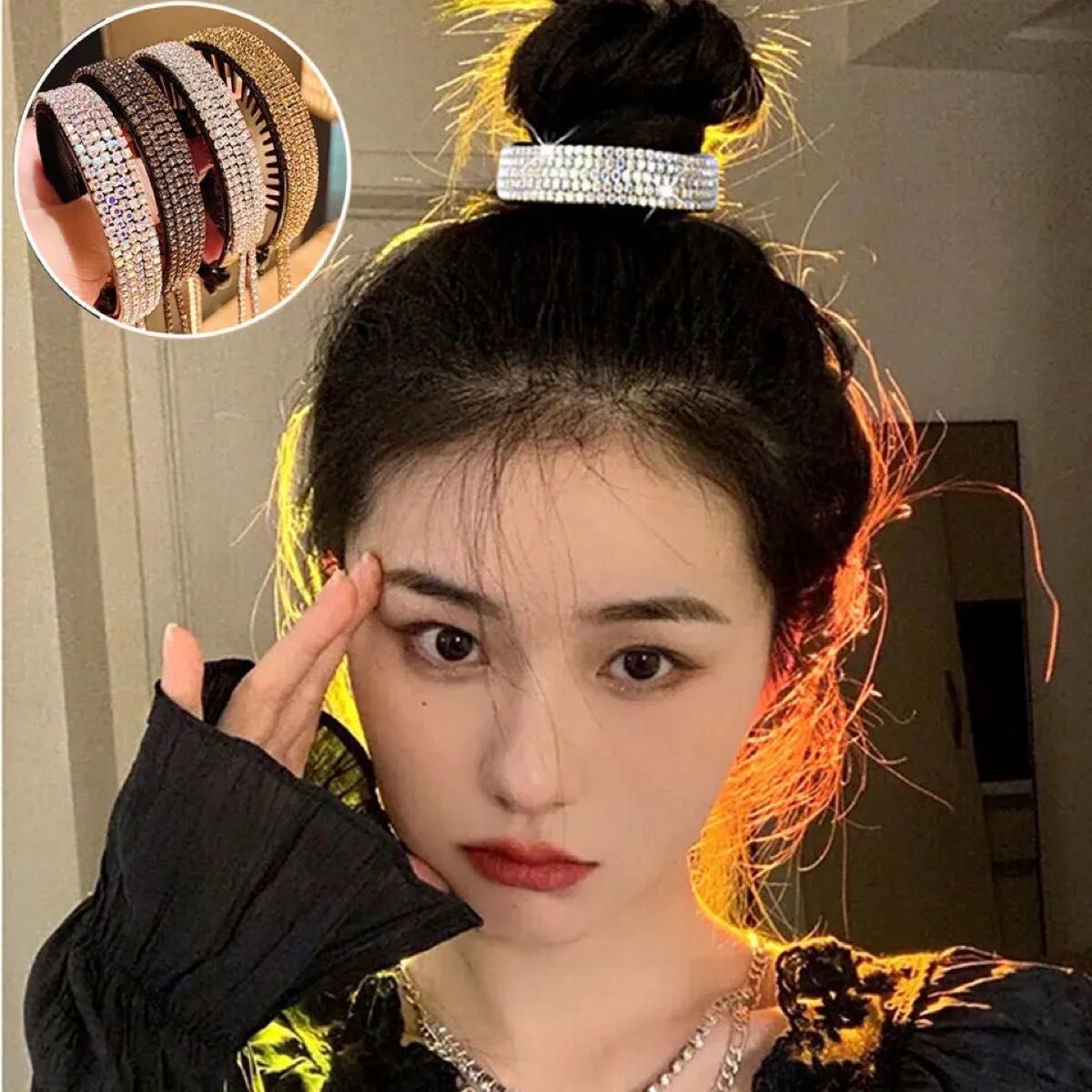 韓国ラインストーンタッセルパールヘア爪おだんごヘアクリップカニ女性バレッタポニーテールホルダーヘアピンファッションヘアアクセサリー