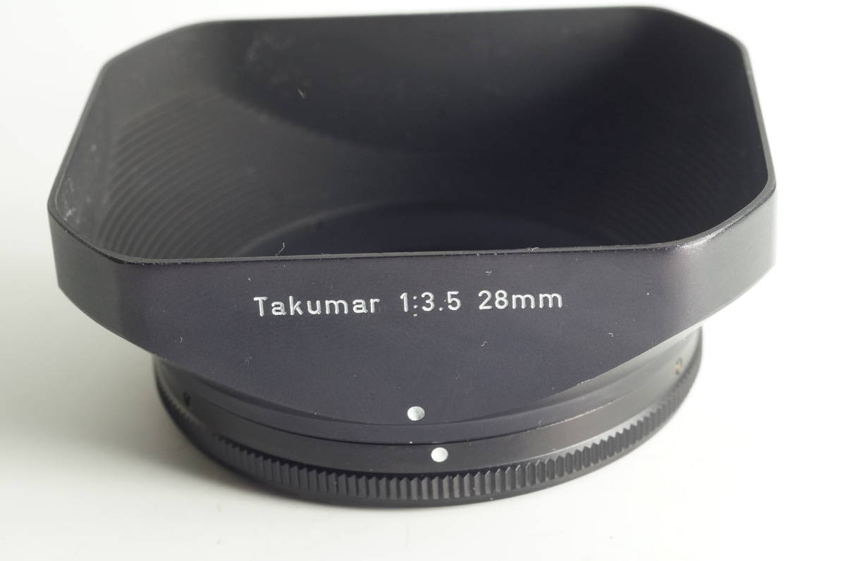 hiH-05★送料無料 美品★Super Takumar 28mm F3.5 SMC Takumar 28mm F3.5 ペンタックス 金属製角型レンズフード_画像1