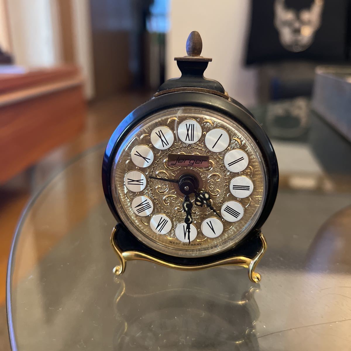 ドイツ製 jerger ビンテージ 手巻き 時計 目覚まし 時計 手巻き時計 レトロ 時計 アンティーク ヴィンテージ 置き時計 germany