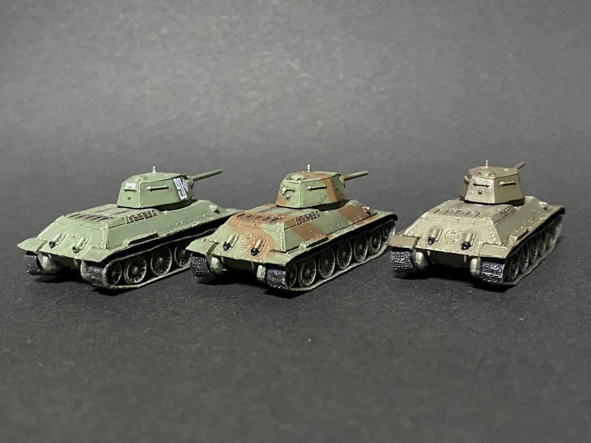 WTM7 1/144 T-34/76 1942年型x3種セット オリーブグリーン・ダークグリーン・2色迷彩 WW2【同梱可能】ワールドタンクミュージアム 海洋堂_画像2