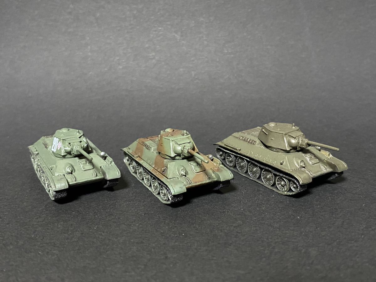 WTM7 1/144 T-34/76 1942年型x3種セット オリーブグリーン・ダークグリーン・2色迷彩 WW2【同梱可能】ワールドタンクミュージアム 海洋堂_画像3