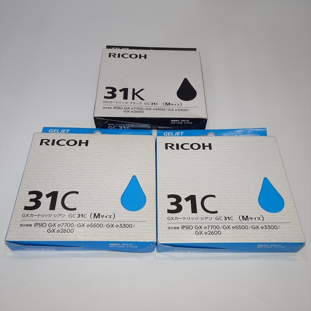 ◆4色11本セット RICOH リコー 純正 インク GC31K ブラック/GC31C シアン 2本/GC31M マゼンタ 4本/GC31Y イエロー 4本【送料無料】 NO.3731_画像3