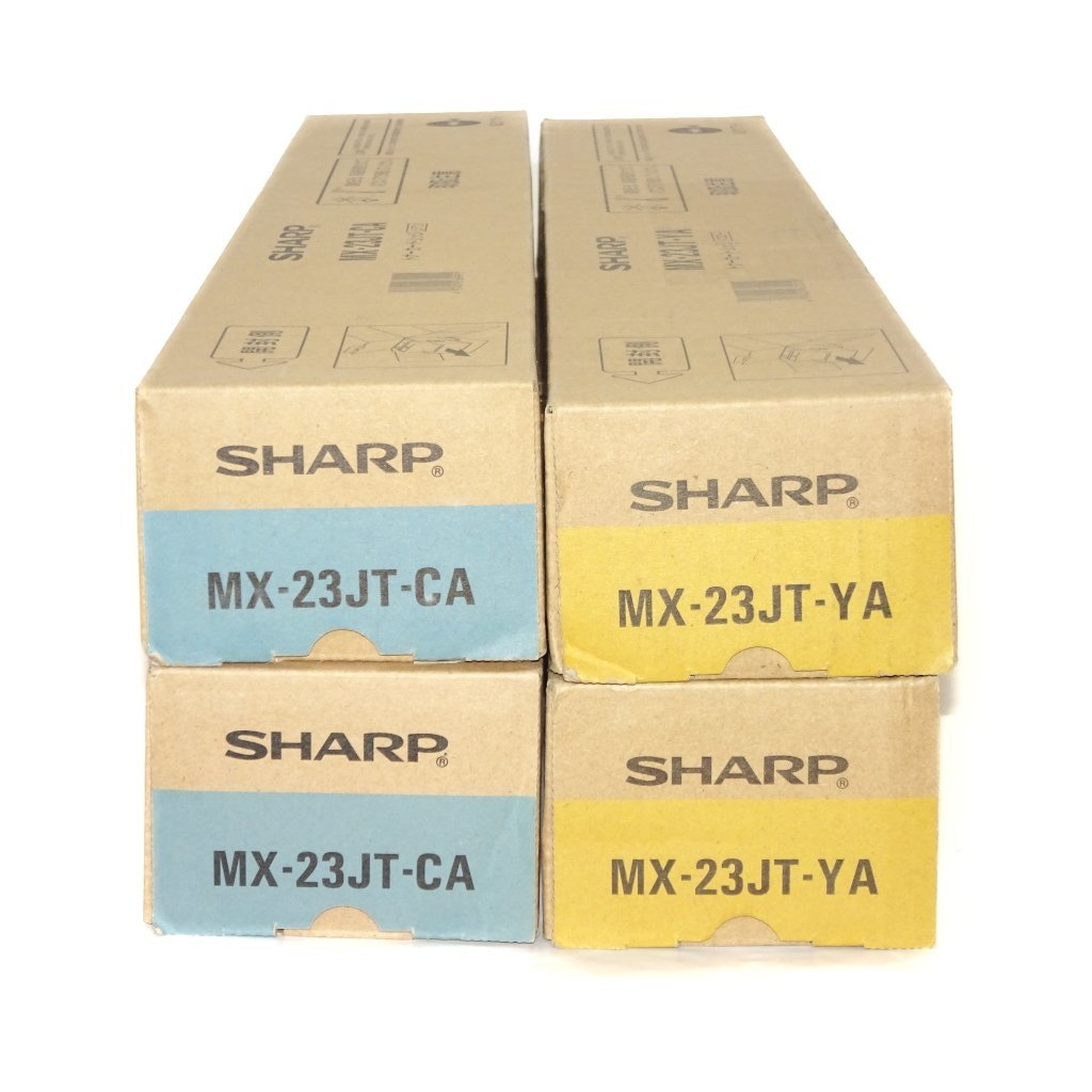 ◆2色4本セット SHARP シャープ 純正トナー MX-23JT-CA/YA MX-3112FN用 【送料無料! 未使用!! 純正!! 保証あり!!お買い得!!】 NO.3863_画像1