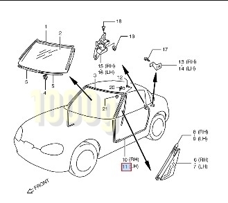 【スズキ純正新品】SUZUKI 未使用品 ★超希少品★ カプチーノ ドアウェザーストリップ 左側 EA11R RA21R 1992/3-1997/8 助手席側_画像1