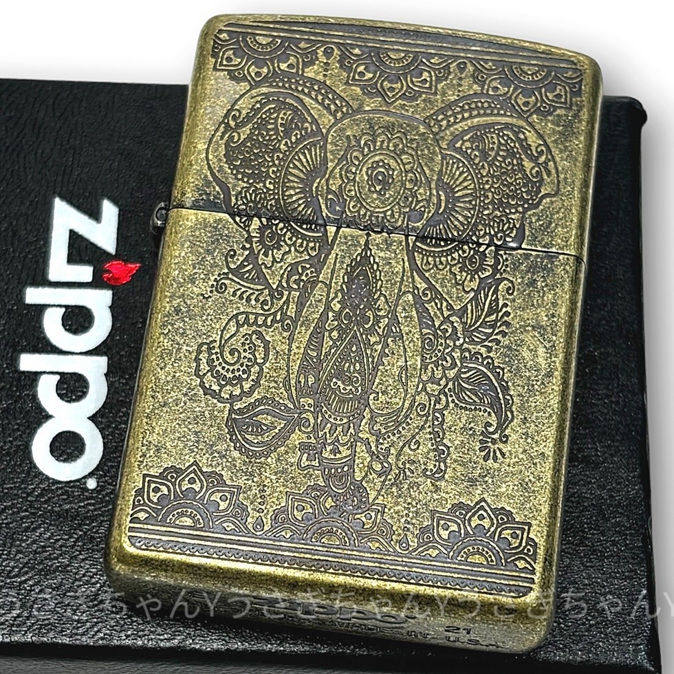 zippo☆インディアン エレファント/フェイス☆ブラスバレル☆ジッポ ライター_画像1