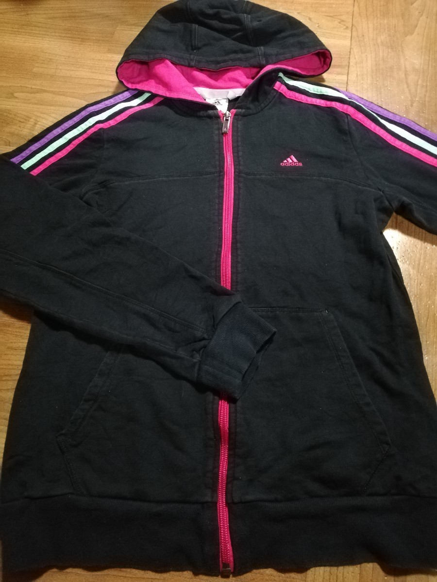 [ old clothes ]adidas Adidas Parker outer child clothes Kids 160. full Zip Parker 